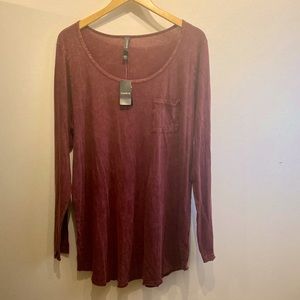 Torrid raw 100% cotton burgundy pocket tee tunic 🍇🍷♥️ NWT